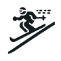 Ikona przedstawiająca narciarza zjeżdżającego po stoku.